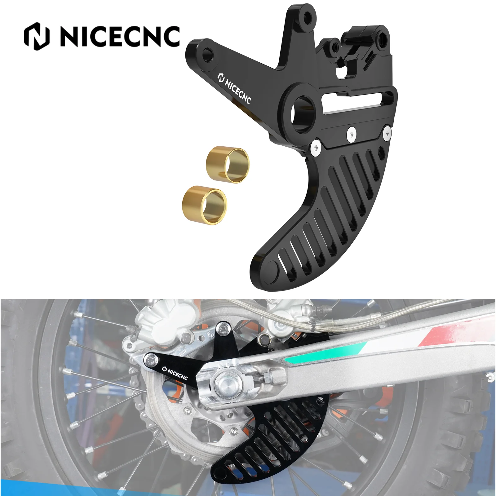 Per Husqvarna Te 300 2024 Staffa Doppia Pinza Posteriore Stunt Brake Disc Guard 150 250 300 350 400 450 Te Fe Fc Fx Tx Tc 2014-2024