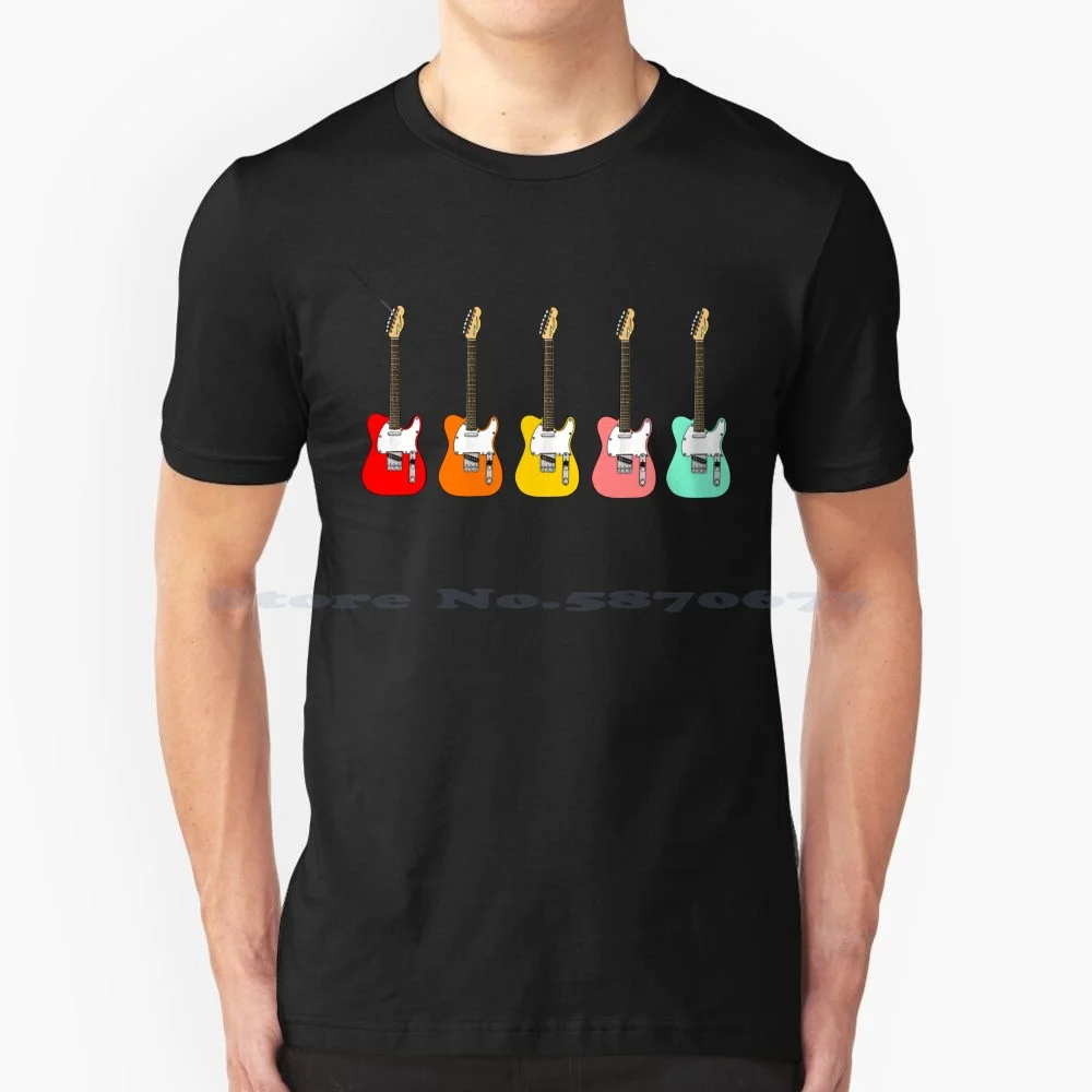Telecaster Chitarre Elettriche T Shirt 100% Cotone Tee Telecaster Cartoon Comic Character Amplificatore Chitarra Illustrazione Chitarra