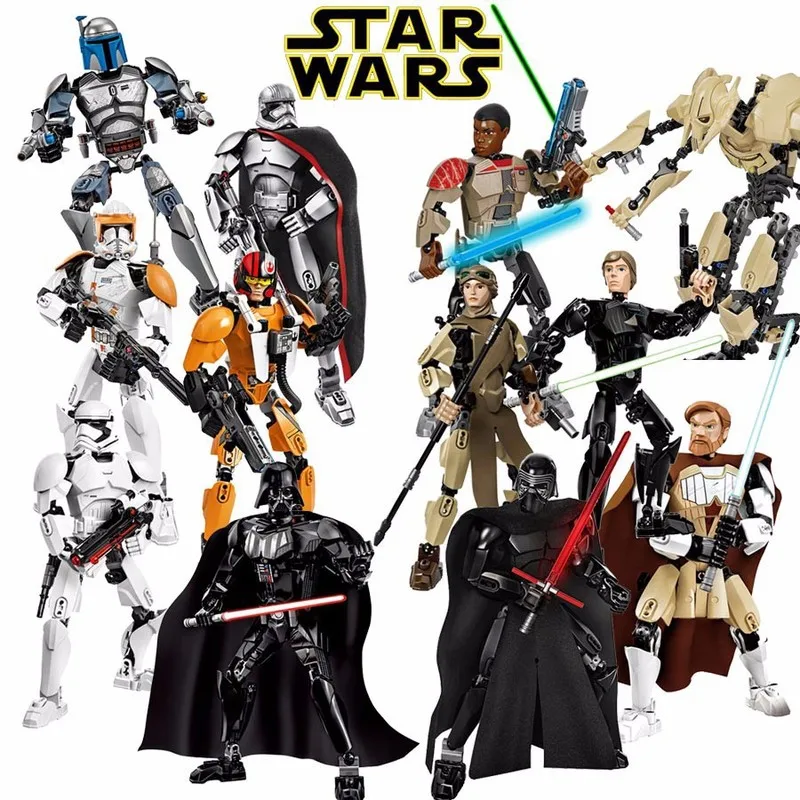 New Star Wars 452Pcs Figura Battle General Grievous Con Spada Laser Modello Mandalorian Buildable Building Block Luke Darth Vader