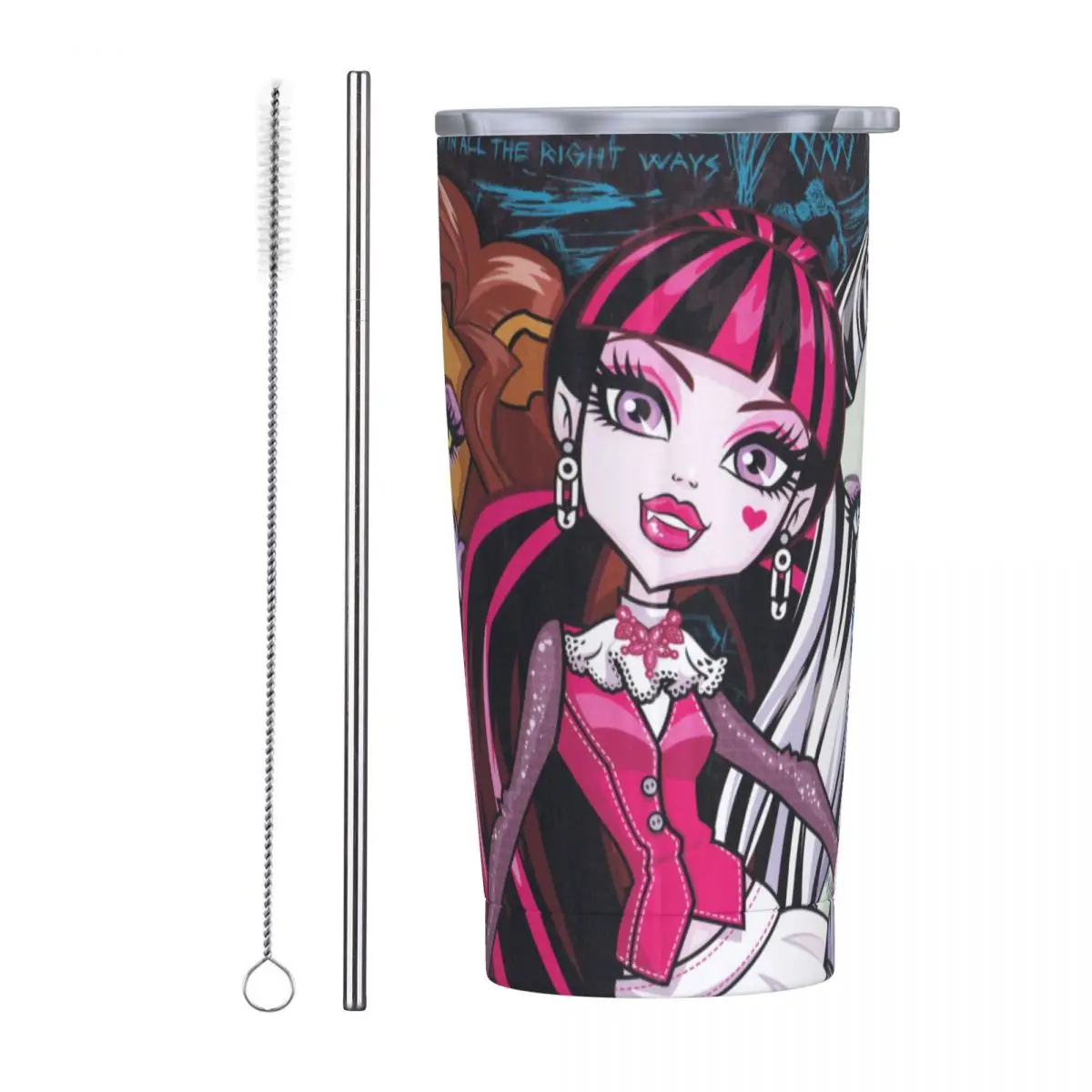 Draculaura Monster High 20 Oz Tumbler Vampire Vacuum Insulated Thermal Cup Con Coperchio E Cannuccia Tazze A Doppia Parete In Acciaio Inossidabile