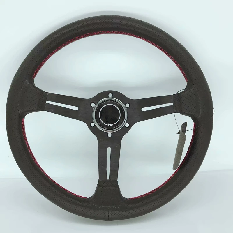 Volante Da Corsa/Volante Sportivo Generale In Pelle Nero/Argento