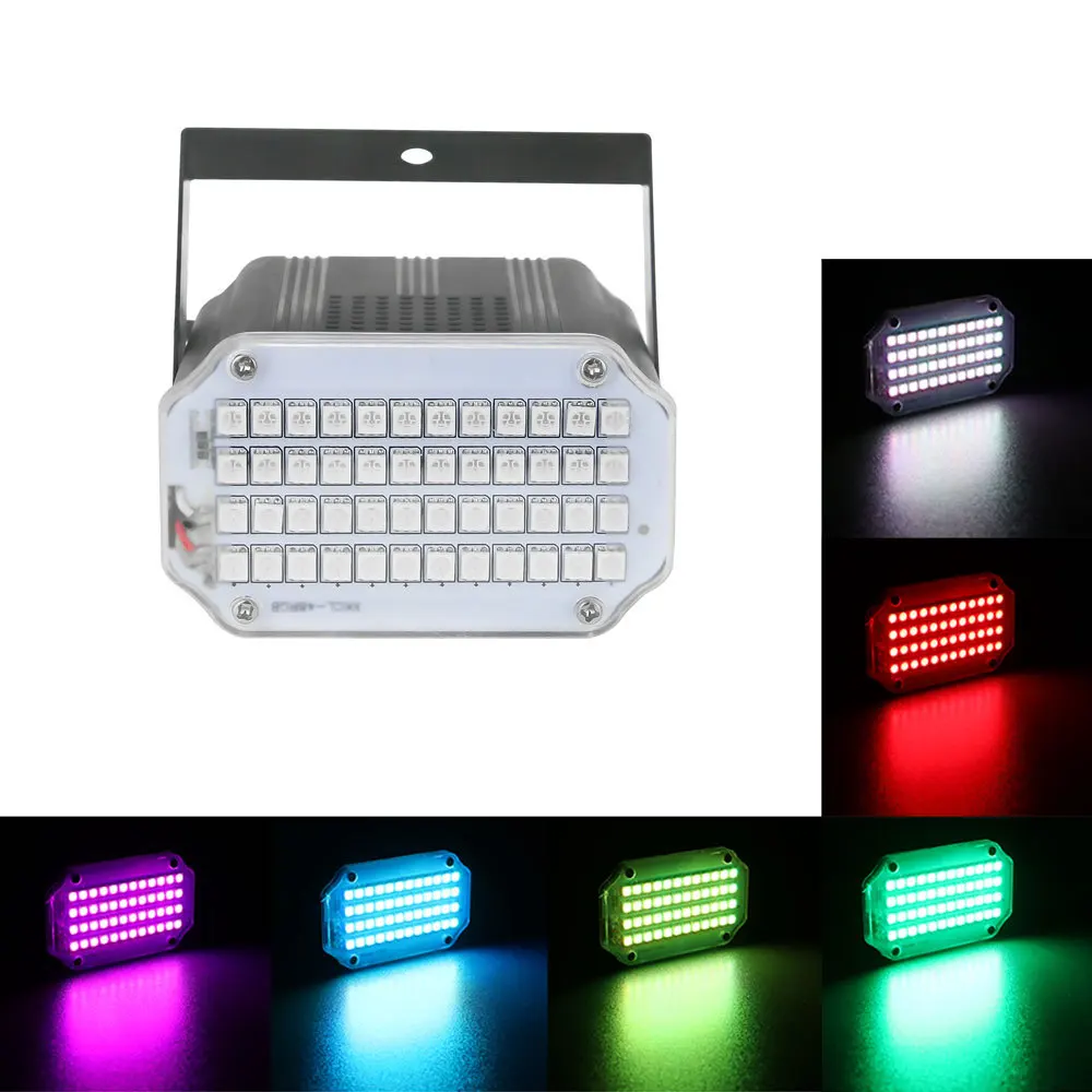 Led Rgb Uv White Strobe Lights Disco Dj Sound Activated Stage Lighting Effect Party Holiday Christmas Club Strobe Flash Lights