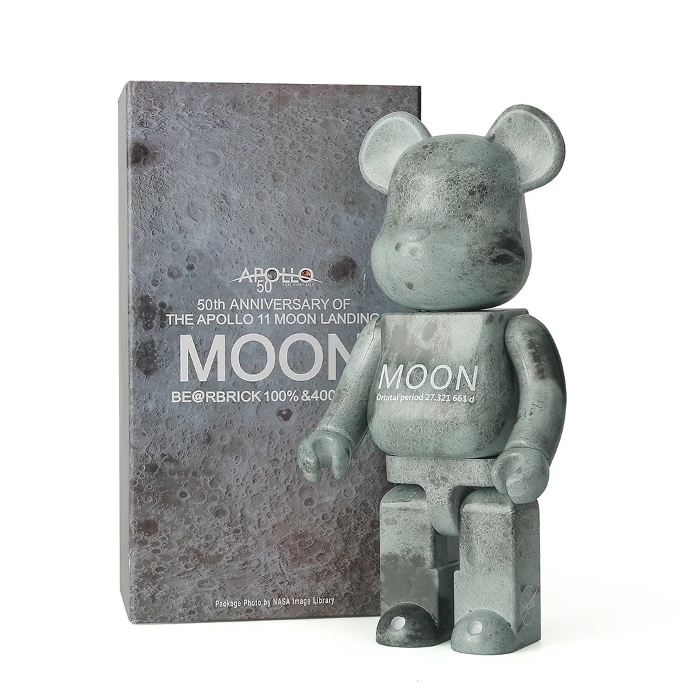 Bearbrick 400% 28Cm X Moon Apolo 11 Moon Landing 50Th Anniversary Medicom Toy Exhibition '19 Exhibition Articoli Commemorativi