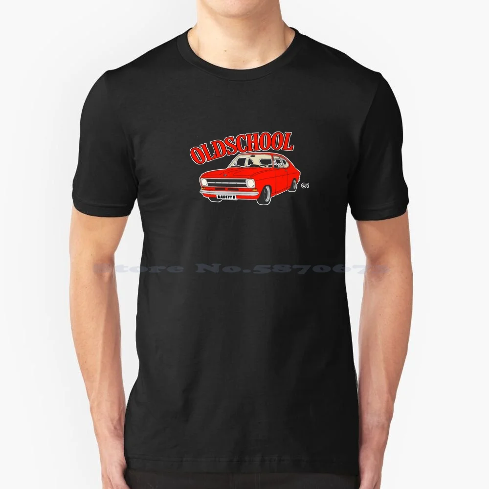 Oldschool Kadett B T Shirt 100% Cotone Tee Opel Cadet Coupe Old School Antique Car Classic Red Chrome Low Race Steel Sports