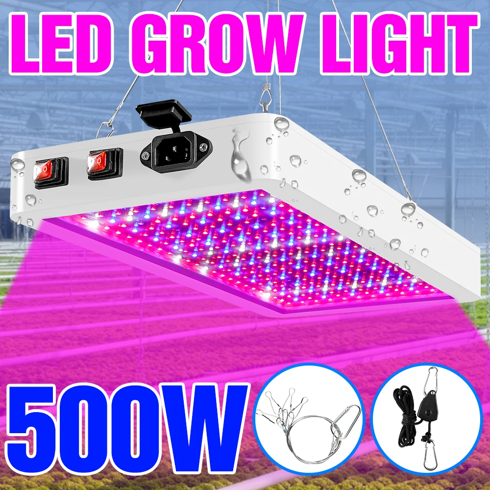 Led Grow Light Phyto Lamp Led Indoor Hydroponics Plant Growing Bulb Serra Per Semi Piantine Tenda 300W 500W Us Eu Uk Plug