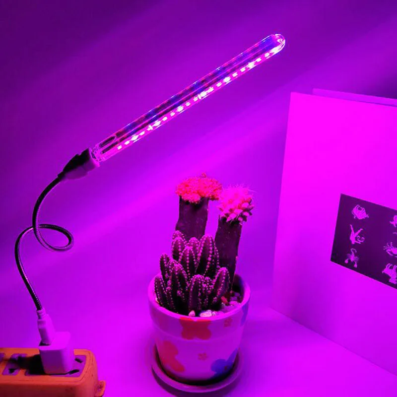 21 Led Plant Grow Light 5V Usb Mini Flower Grow Light Desk Rosso Blu Dc 5V Lampada Fito Da Interno Per Acquario Succulento In Vaso O1