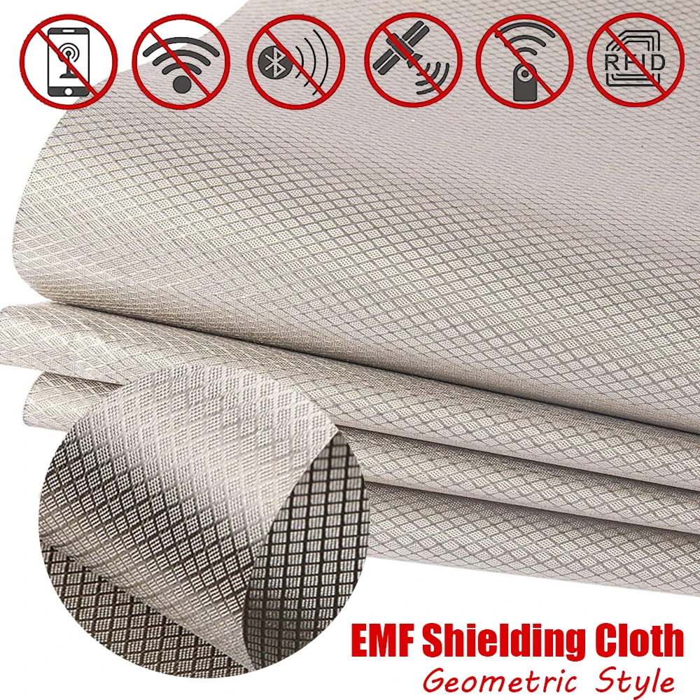 Tessuto Faraday Schermatura Rfid Blocco Stile Geometrico Wifi Anti-Radiazioni Conduttivo Magnetico Rame/Nichel Emf Panno Di Protezione