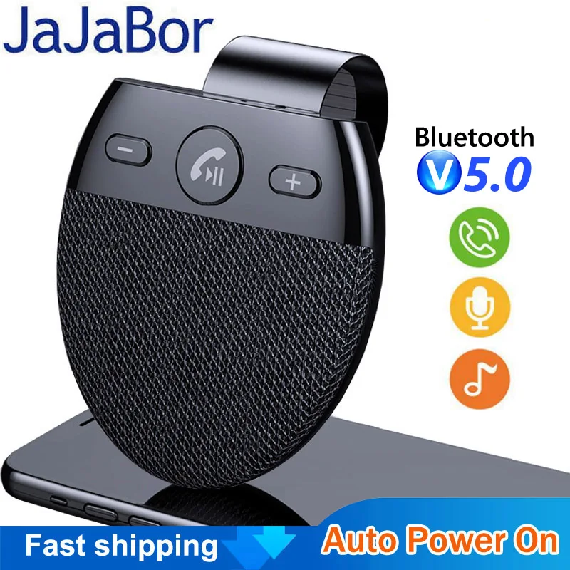 Jajabor Bluetooth Car Kit Vivavoce Bluetooth 5.0 Vivavoce Lettore Musicale Mp3 Wireless Con Microfono Accensione/Connessione Automatica