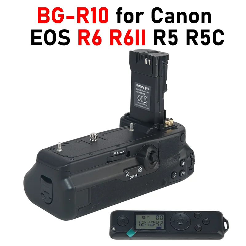 R6Ii Battery Grip Con Telecomando 2.4G Bg-R10 Impugnatura Verticale Per Canon Eos R6Ii R6 Mark Ii Battery Grip