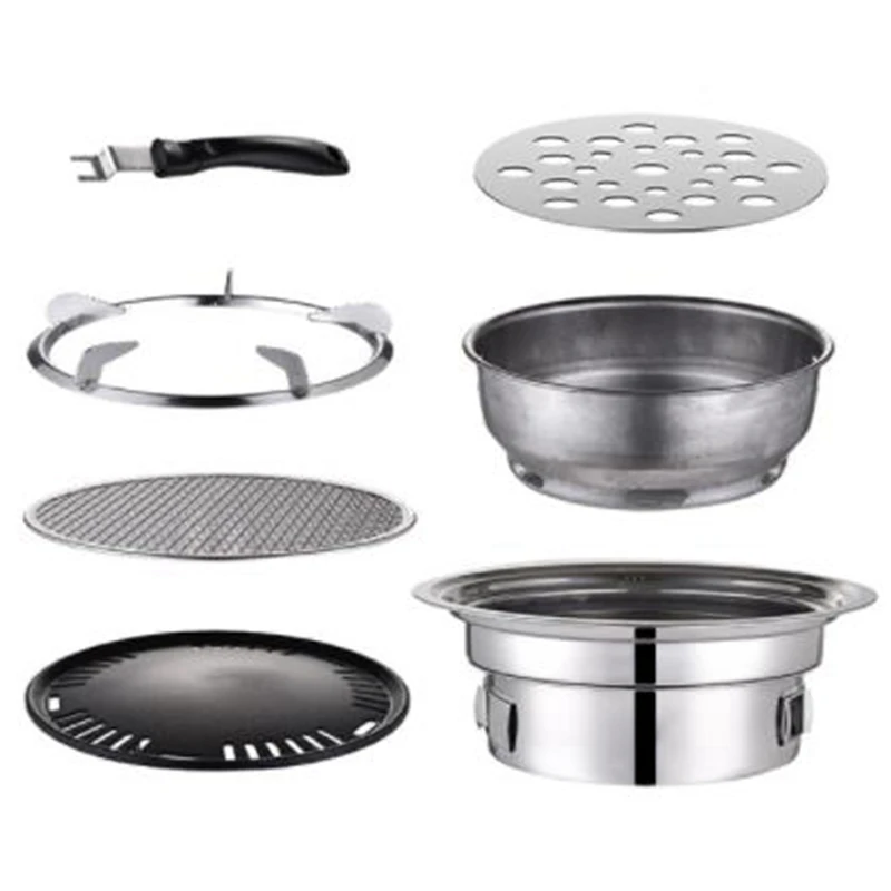 Promozione! Set Di Griglie Per Barbecue A Carbone In Acciaio Inossidabile, Griglie Per Barbecue Antiaderenti Griglia Per Barbecue Portatile Fornello I