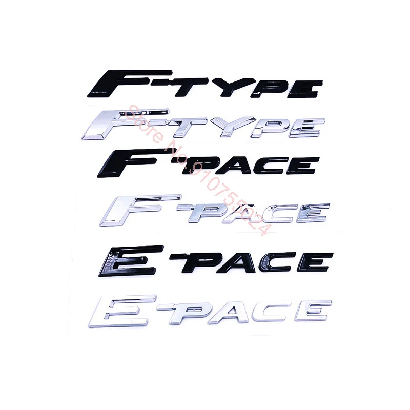 Nero Lucido F-Type F-Pace E-Pace I-Pace Lettere Emblema Per Jaguar Badge Fender Trunk Logo