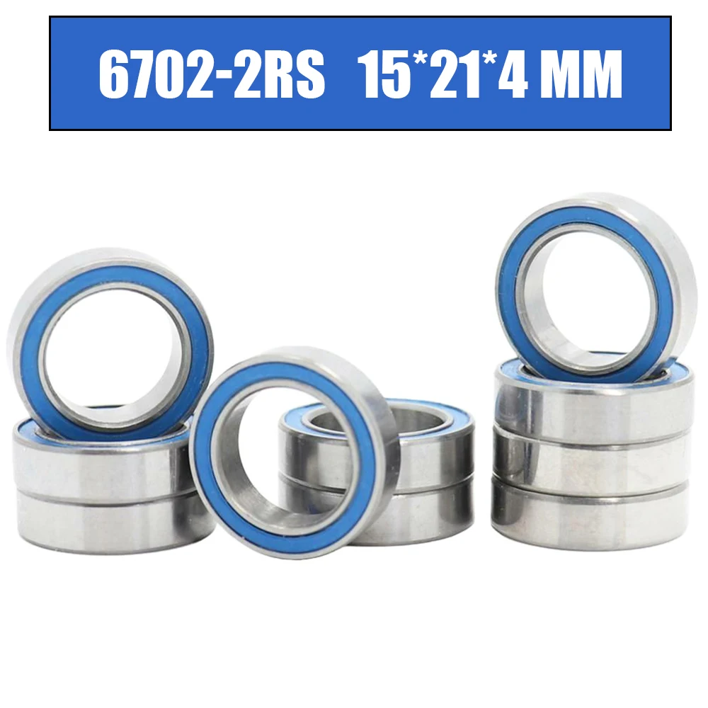 6702Rs Cuscinetto 10Pcs 15X21X4Mm Abec-3 Hobby Elettrico Rc Auto Camion 6702 Rs 2Rs Palla Cuscinetti 6702-2Rs Blu Sigillato