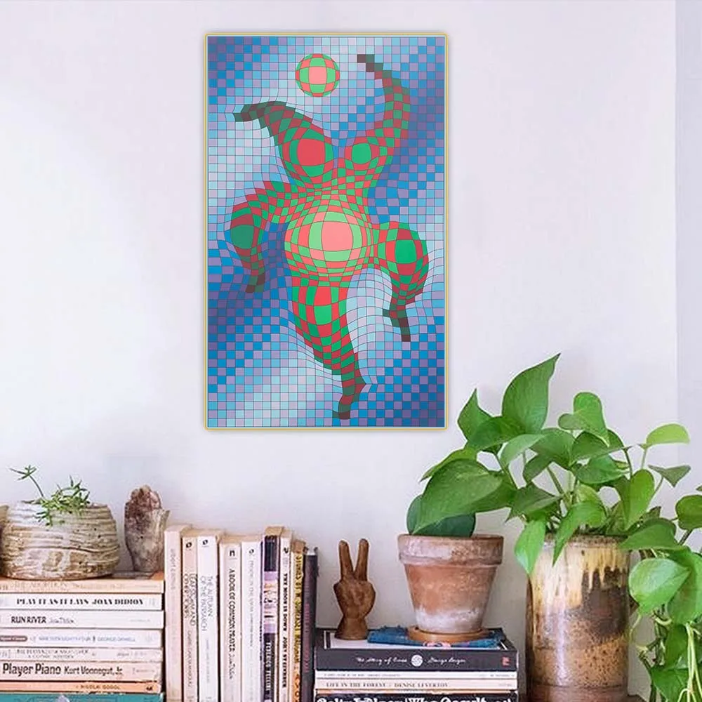 Clown Di Victor Vasarely Arte Visiva Ottica Tela Pittura A Olio Estetica Immagine Opere D'Arte Appeso A Parete Decor Decorazione Domestica