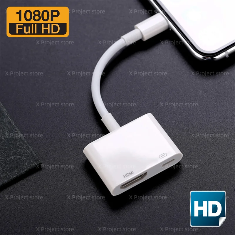 For Iphone To Hdmi-Compatible Full Hd Audio Video Adapter Av Converter For Iphone 13 12 11 Xs Xr X 8P 7 Ipad Ipod To Tv Display