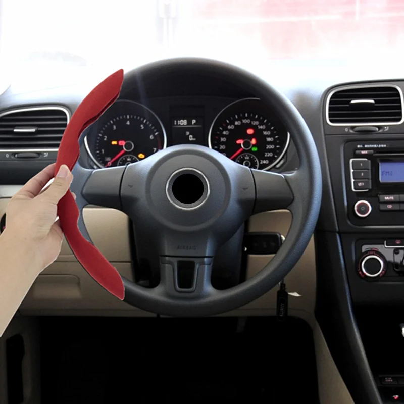 For Vw Golf 4 Mk4 5 Mk5 6 Mk6 R Gti Accessories 2020 2021 New Product 2Pcs Alcant-A Luxury Steering Wheel Skid Protective Cover