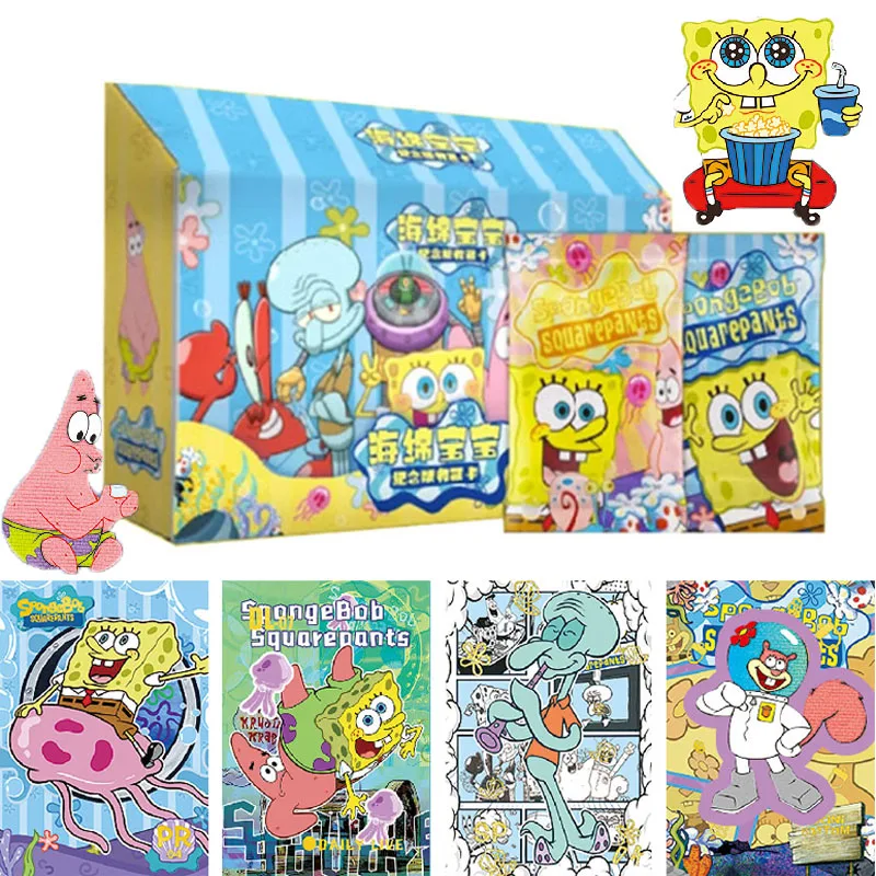 New Genuine Spongebob Squarepants Collection Cards Cute Funny Bikini Beach Anime Series Periferiche Rare Limited Flash Cards Toy