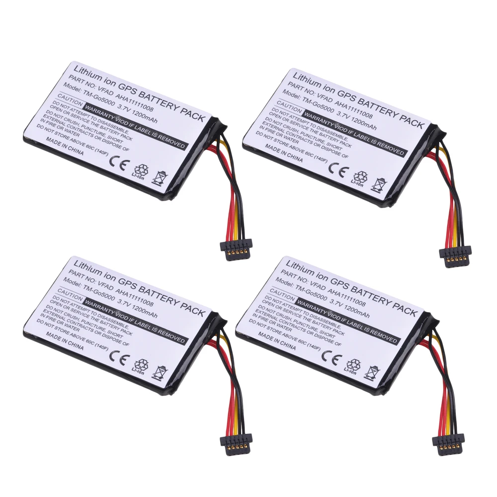 1200 Mah 4 Pcs 3.7 V Aha11111008 Vfad Gps Batteria Per Tomtom 4Fl50 4Fl60 Go 5000 Go 5100 Go 6000 Go 6100 Pro Camion 525 Batteria