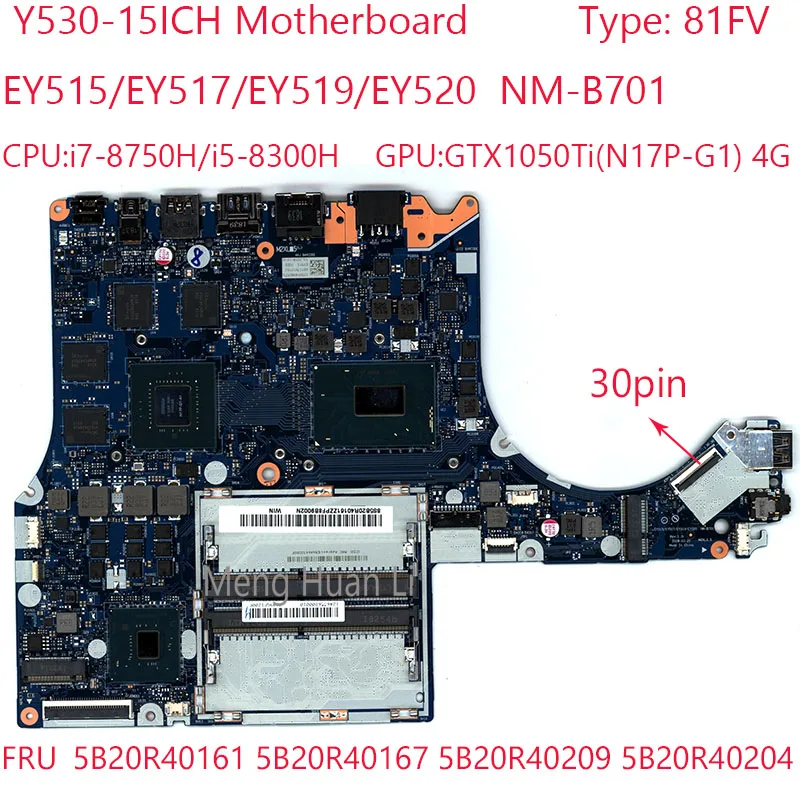 Y530-15Ich Scheda Madre Nm-B701 Muslimexmuslimexmuslimah Per Legion Y530-15Ich 81Fv 8750H/8300H Gtx1050Ti 4G
