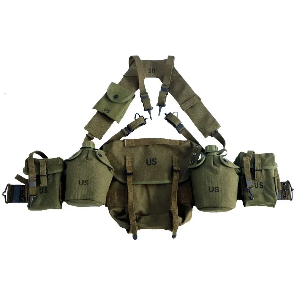 M1956 Equipment Long Pouch Tactical Bag Replica Ww2 Us Army Korean War Sport Gear Mini Zaino Kettle Belt