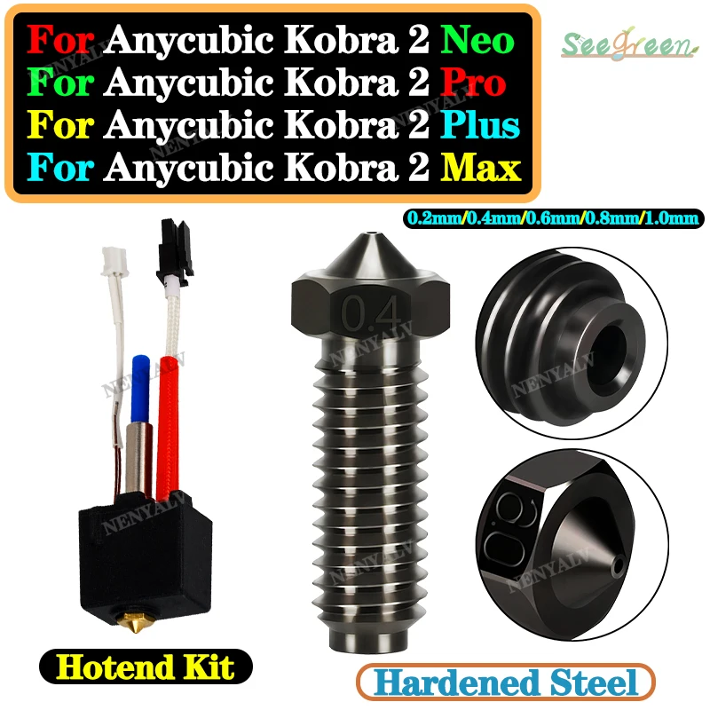Per Anycubic Kobra 2 Hotend Ugello In Acciaio Temprato Per Anycubic 2 Neo Hotend Kit Per Anycubic Kobra 2 Max