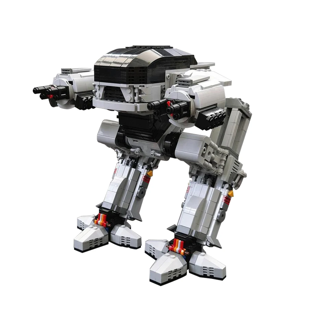 Moc Ucs Scale Ed-209 Robot Building Toy Model Esecuzione Robot Meccanico War Police Enforcement Series 209 Regalo Di Compleanno Per Bambini