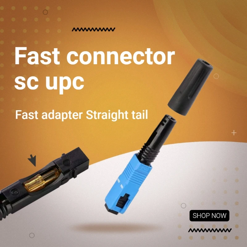 100/200/300Pcs Connettore Rapido Sc Upc Single-Mod Fibra Ottica Sc Upc Ftth Connettore Rapido Fibra Ottica Adattatore Rapido Coda Diritta