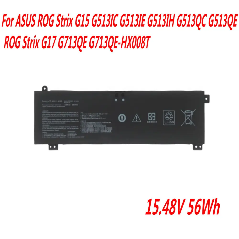Batteria Per Laptop 15.48V 56Wh C41N2010 Per Asus Rog Strix G15 G513Ic G513Ie G513Ih G513Qc G513Qe Rog Strix G17 G713Qe G713Qe-Hx008T