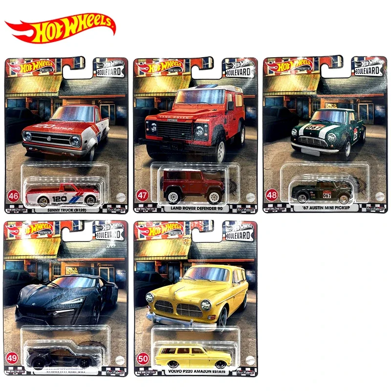 Original Hot Wheels Premium Car Model Boulevard Land Rover Pickup Lega Iron Bottom Gomma Pneumatici Giocattoli Per Boy Mooneyes Collection