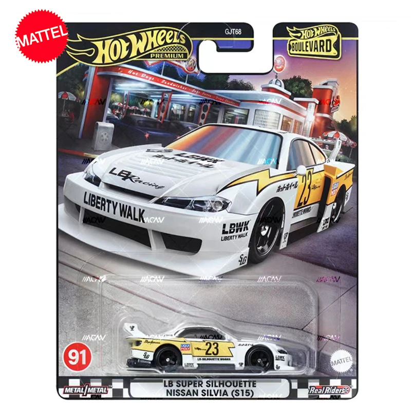 Original Mattel Hot Wheels Premium Car 1:64 Diecast Boulevard Lb Super Silhouette Nissan Silvia S15 Toys For Boy Collection Gift