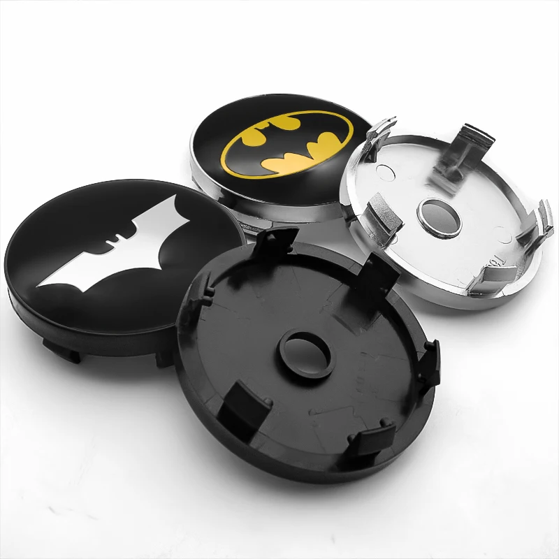 4 Pz 56 + 60Mm Bat Logo Car Vehicle Wheels Center Hub Caps Emblema Applique Badge Sticker Cover Decorazione Accessori Auto Styling