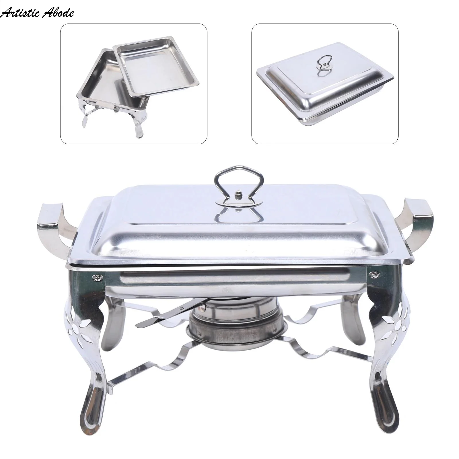 6L Rainweel Edelstahl Lebensmittel Wardrmer, Chafing Dish Wnu Behasse Lter Lebensmittel Isolierung Fur Hotel Catering Buffet Party
