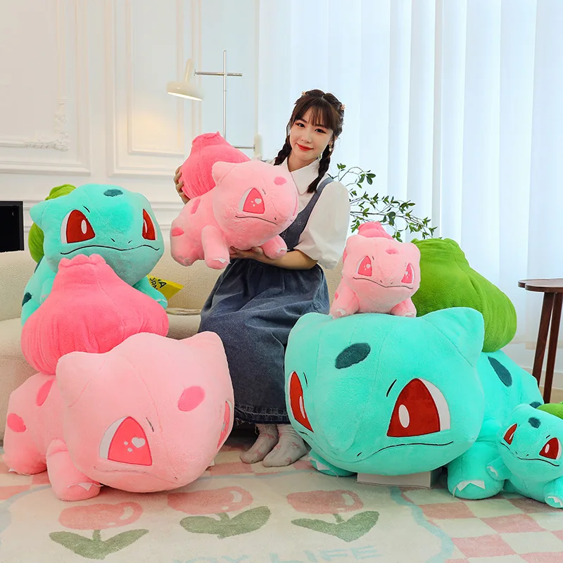 Pokemon Pink Bulbasaur Peluche Takara Tomy Cute Cartoon Doll Anime Soft Pokemon Soft Plushie Cuscino Farcito Regalo Per I Bambini
