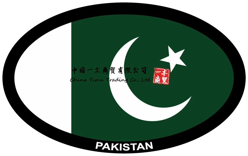 Pakistan Flag Sticker Pakistan Label Decalcomanie Ovali Per Finestra Paraurti Auto Moto Sticker Decalcomania