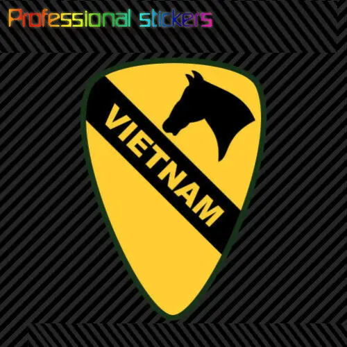 1 ° Cavalleria Vietnam Shield Sticker Vinile Vietnam Logo Militare Veterinario Veterano Adesivi Per Auto, Biciclette, Laptop, Moto