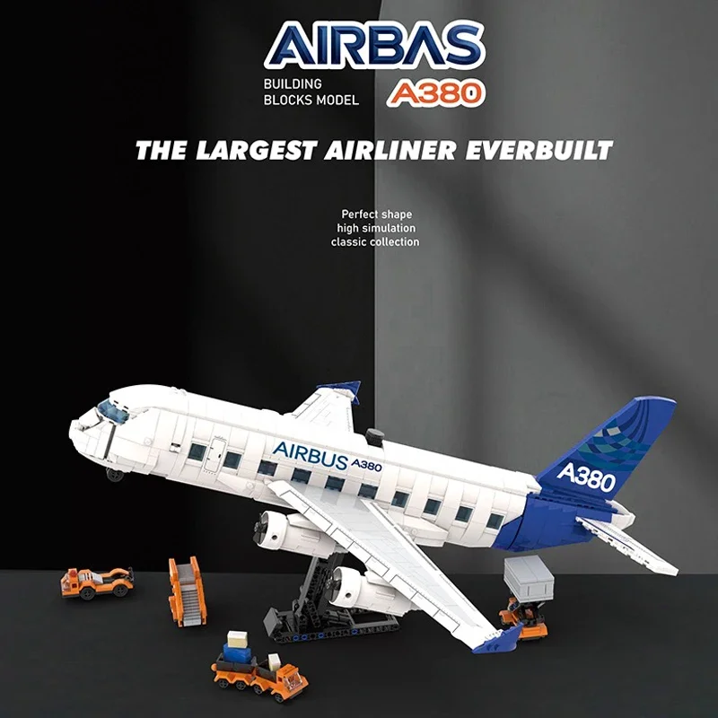 City Passenger Plane Building Blocks A1380 Dreamliner Airbus Transport Airliner Model Bricks Assemblare Giocattoli Per Regalo Per Bambini