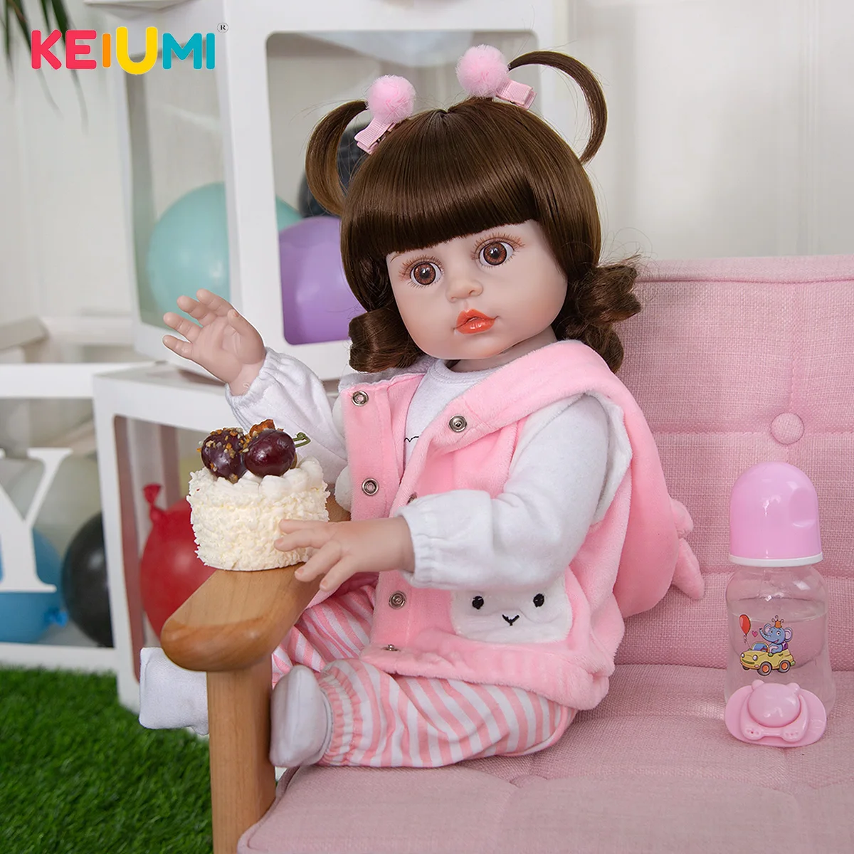 Keiumi 19 Pollici Cute Alive Reborn Baby Doll Soft Touch Consegna Veloce Reborn Baby Girl Per Giocattoli Per Bambini