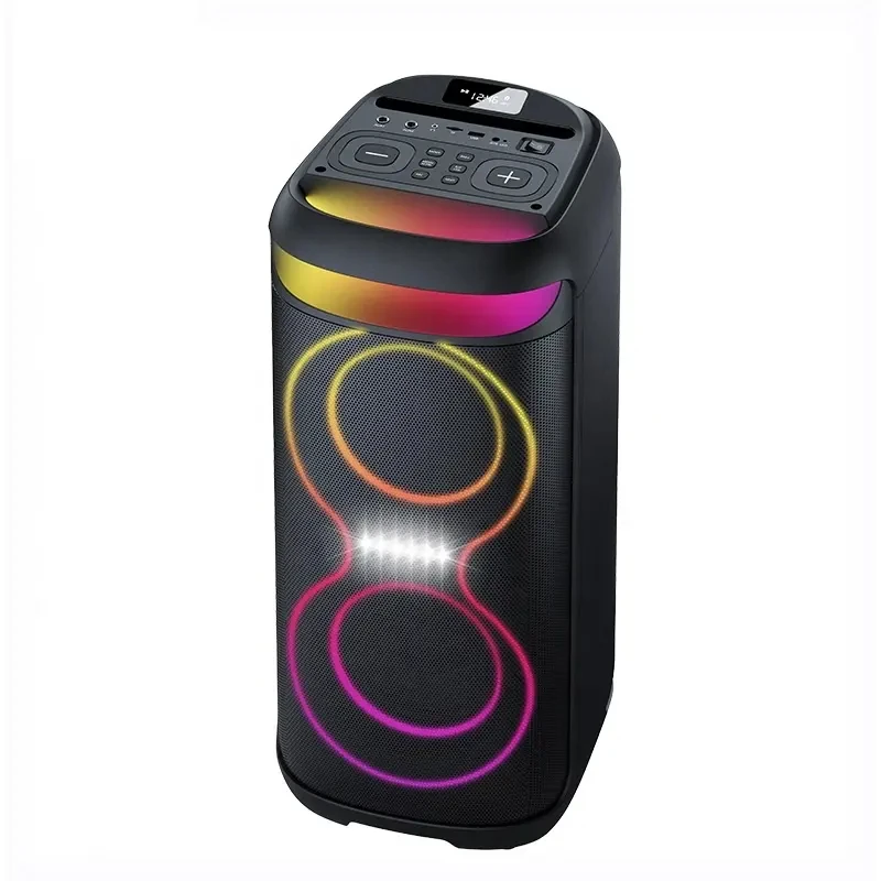 Altoparlante Karaoke Portatile Da 40W Dual 6.5 "Party Box Con Microfono Luci Rgb Telecomando Outdoor Wireless Bluetooth Family Audio Set
