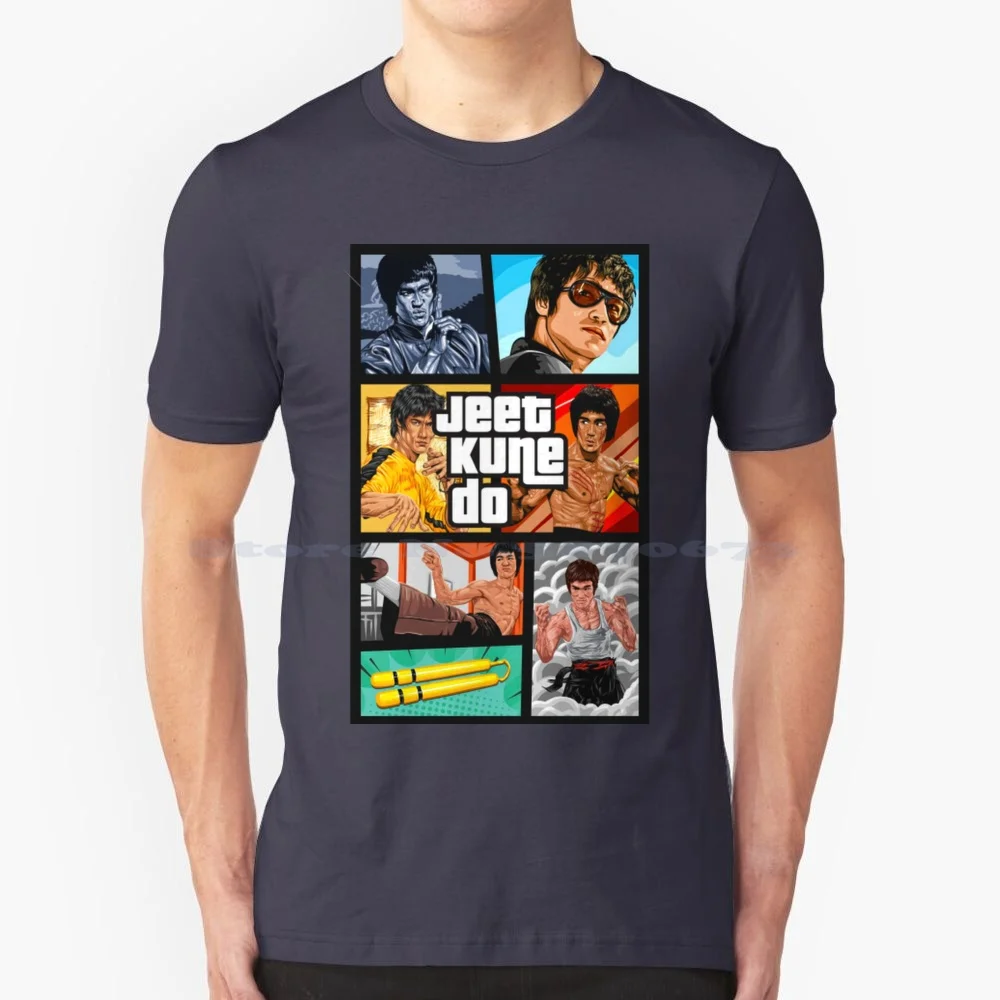 Bruce Lee T Shirt 100% Cotone Tee San Andrea Grand Theft Auto 5 Trilogy Vice City V Online Liberty City Cj Grand Theft Auto V