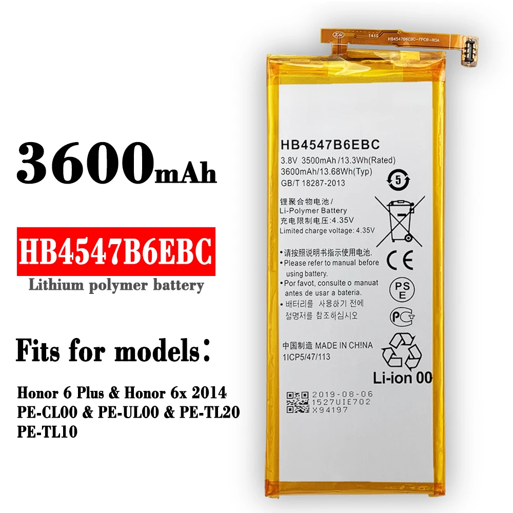 Hua Wei 100% Originale Hb4547B6Ebc 3500Mah Batteria Per Huawei Honor 6 Plus Pe-Tl20 Pe-Tl10 Pe-Cl00 Pe-Ul00 Batterie