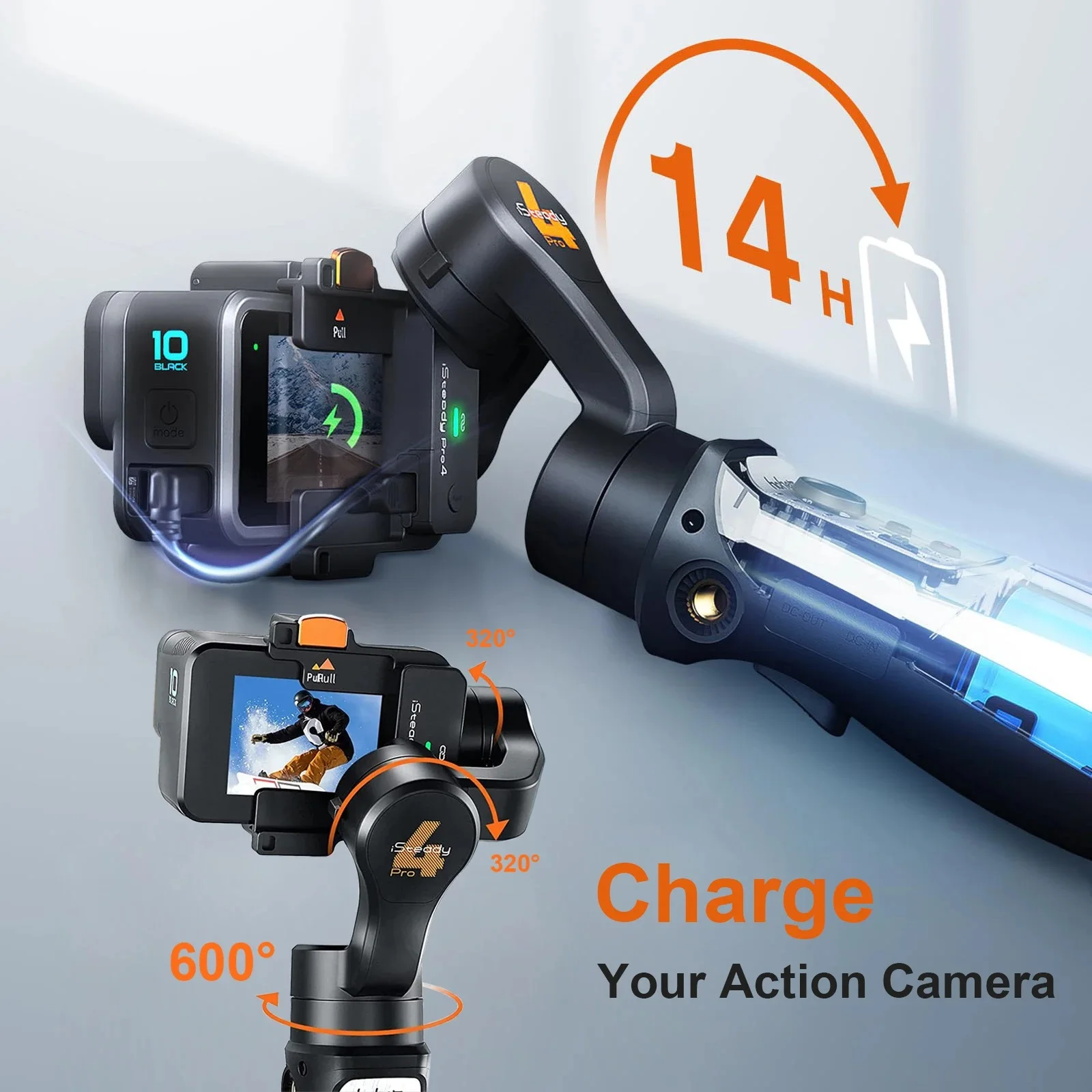 Stabilizzatore Cardanico A 3 Assi Compatibile Per Gopro 12/11/10/9/8 Go Pro Media Mod Compatibile Gimble Anti-Shake Ipx Impermeabile