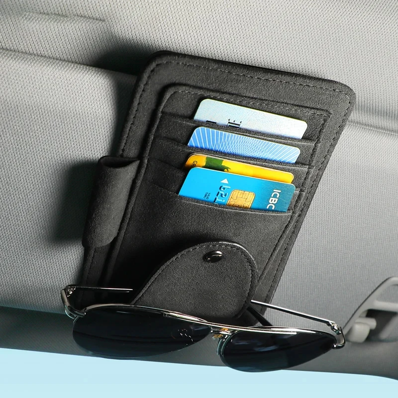 Alcan Tara Car Styling Occhiali Da Sole Organizer Storage Bag Sun Visor Clip Bag Stowing Box Pen Card Ticket Pocket Holder Accessori
