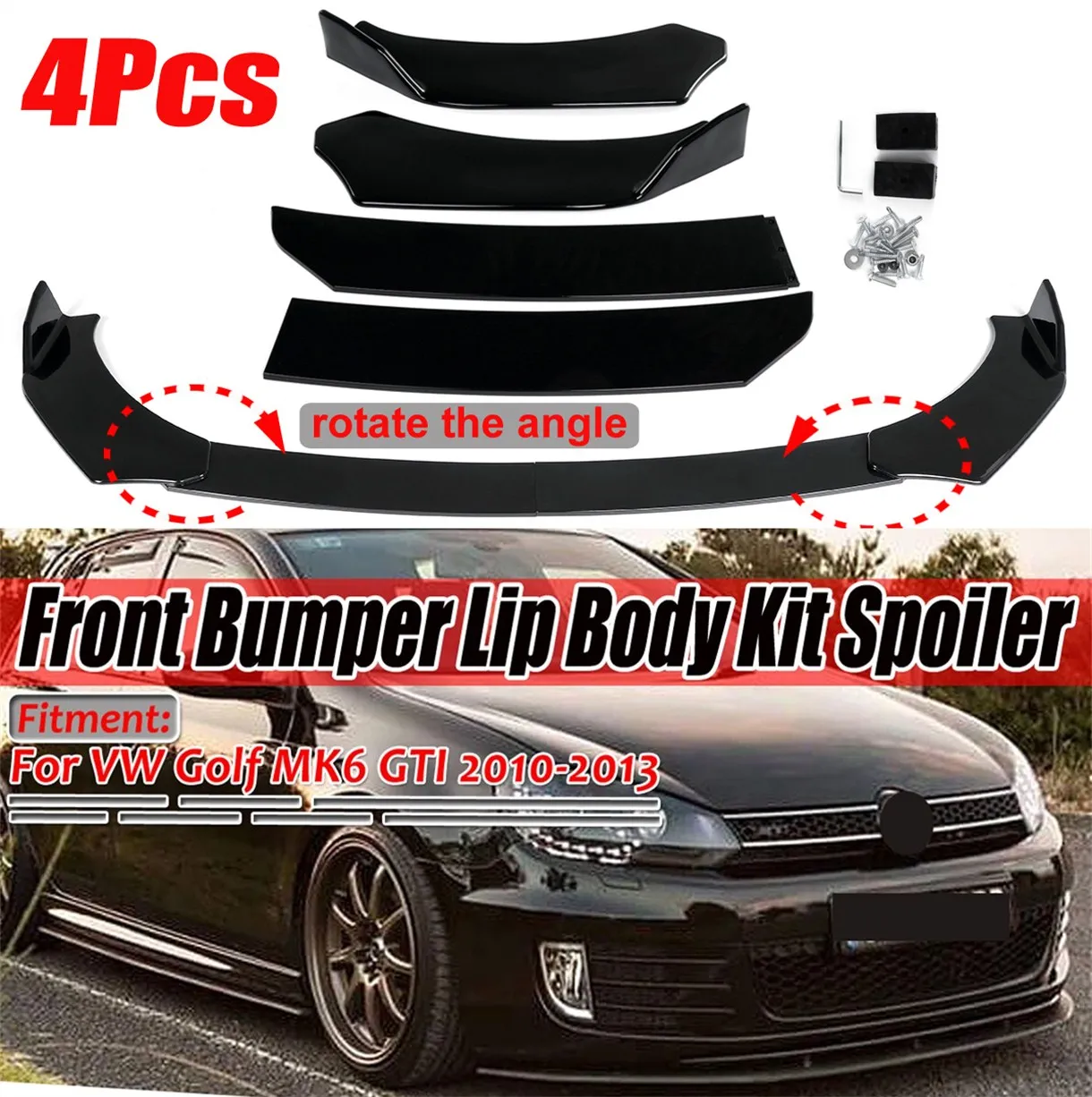 Auto Paraurti Anteriore Splitter Lip Spoiler Body Kit Paraurti Diffusore Labbra Universale Per Seat Leon Fr 5F Mk3 Mk3.5 Mk5 Per Ibiza 6J 6L
