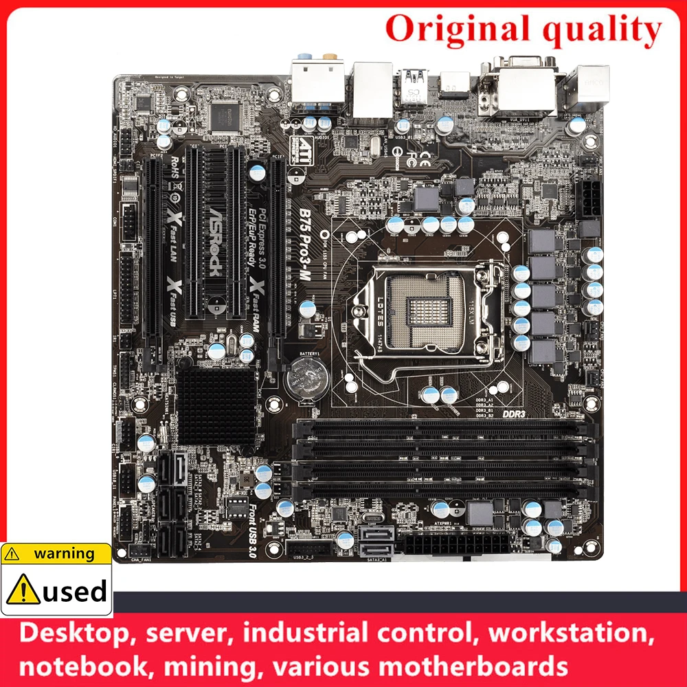 Utilizzato Per Schede Madri Asrock B75 Pro3-M M-Atx Lga 1155 Ddr3 32Gb Per Scheda Madre Desktop Intel B75 Sata Iii Usb3.0
