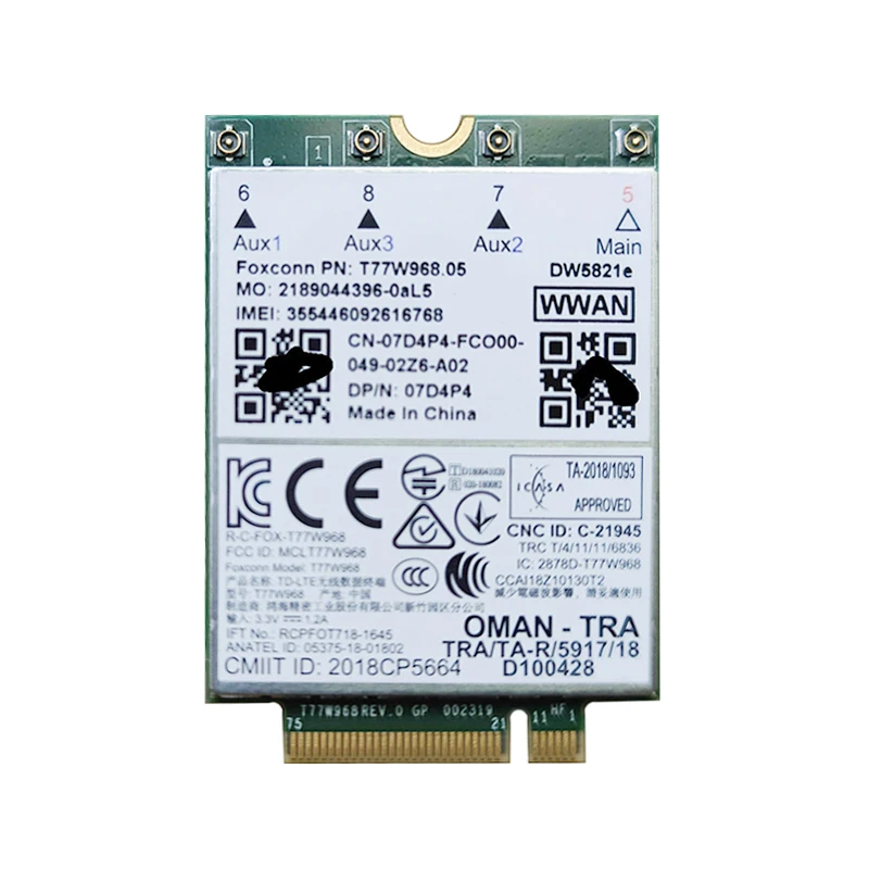 T77W968 Dw5821E Lte Cat16 Gnss 5G Modulo Scheda Wwan Per Latitude 5420 5424 7424 Robusto Latitude 7400 / 7400 2-In