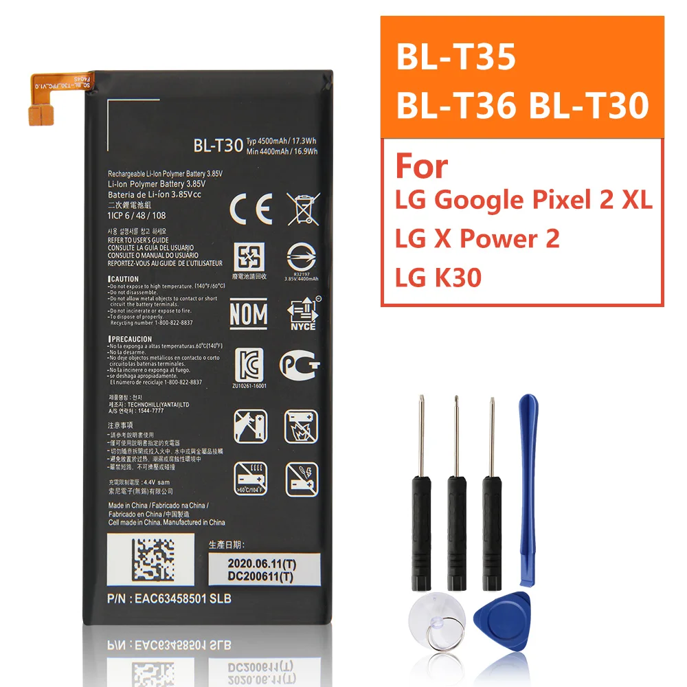 Batteria Di Ricambio Per Lg X Power 2 M322 Fiesta 2 L63Bl K30 X410 Phoenix Plus Google Pixel 2 Xl Pixel 3 Walleye Bl-T30 Bl-T36