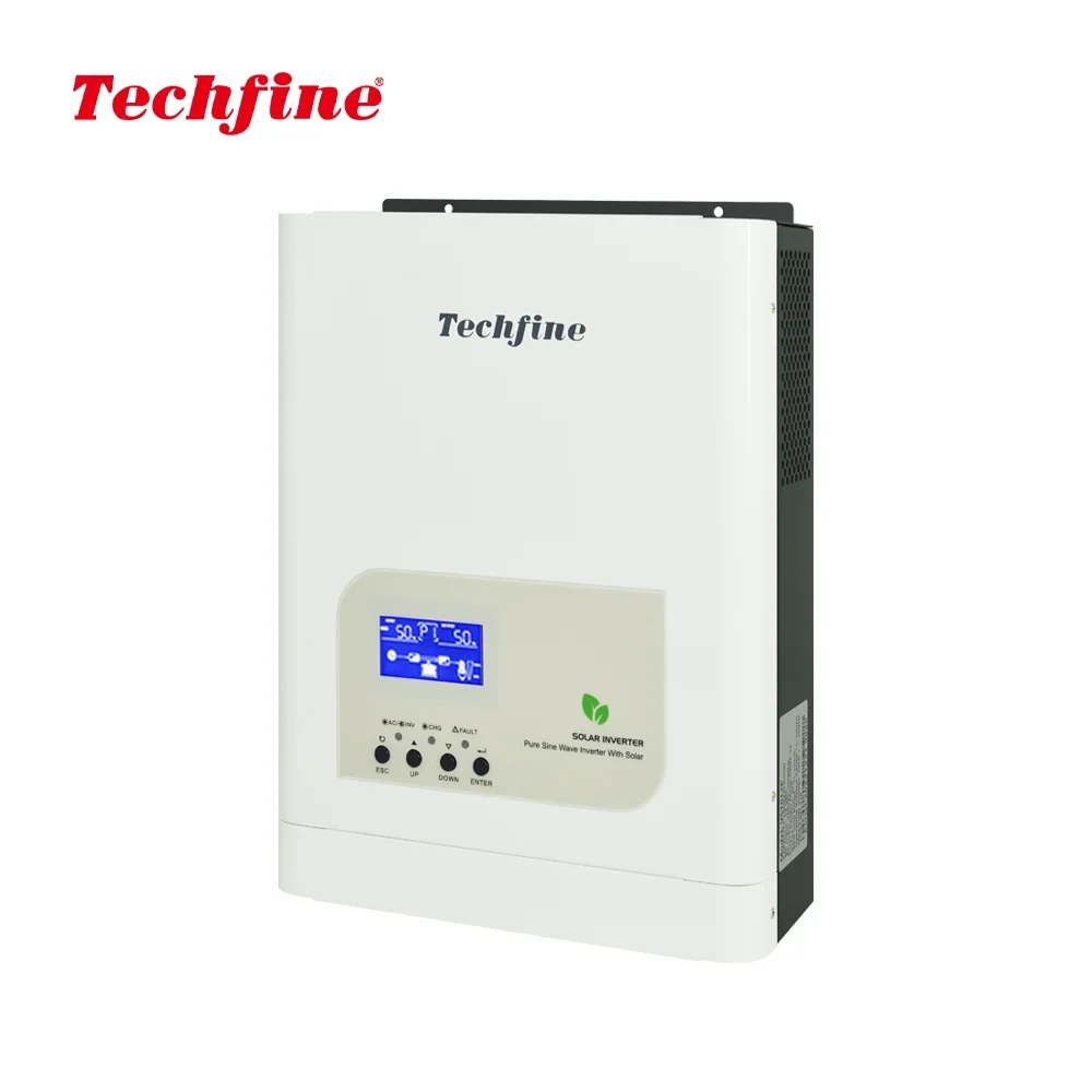 Techfine Solar Inverter 1Kw 3Kw 5Kw 5000W 10Kw Techfine Hybrid Off Grid Pv Solar Power Inverter 1Kva 12V