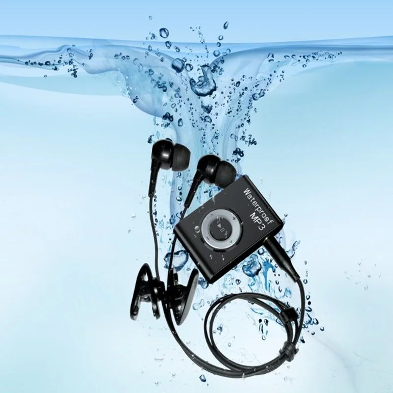Ipx8 Sport Impermeabile Lettore Musicale Mp3 Immersioni Surf Nuoto Impermeabile Mp3 Mini Clip Lettore Mp3 Radio Fm Cuffie Impermeabili
