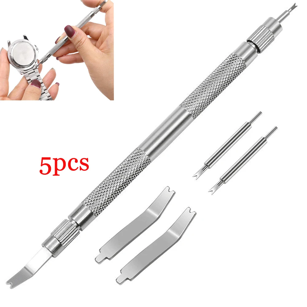 5Pcs Strumento Di Riparazione Dell'Orologio Spring Pine Needle Bar Pose Limed Barrette Repair Watch Strap Set Di Molle Accessorio Per La Rimozione Del