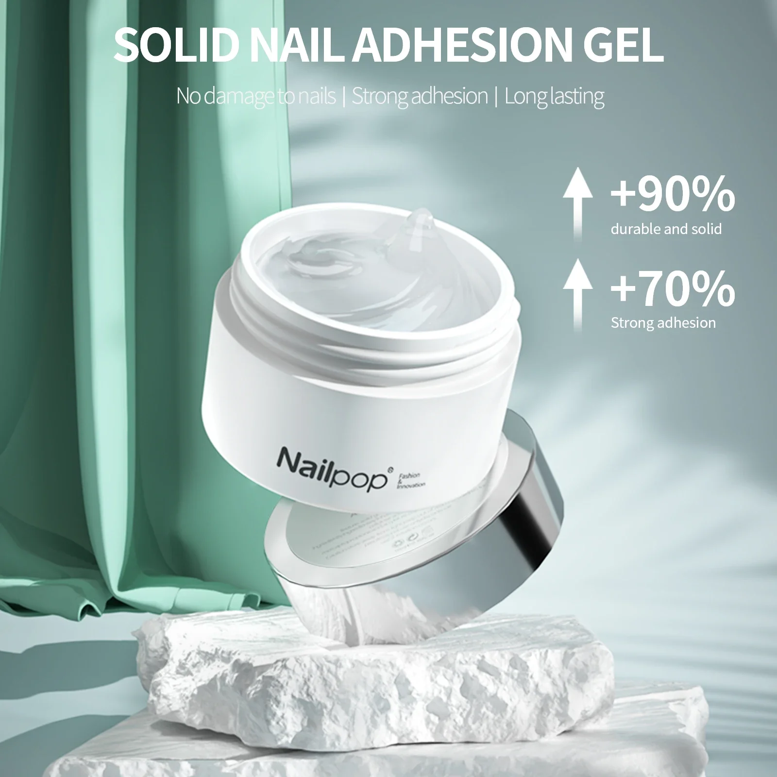 Nailpop Solid Nail Patch Gel Easy Stick Adesivo Gommoso Bond Colla Uv Per Punte Di Capsule Di Posa Americana Forte Adetenion 10Ml