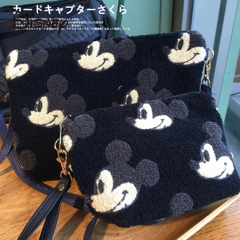 Miniso Black Mickey Minnie Winnie The Pooh Ladies Ricamo Pochette Messenger Bag Borse A Tracolla Per Le Donne